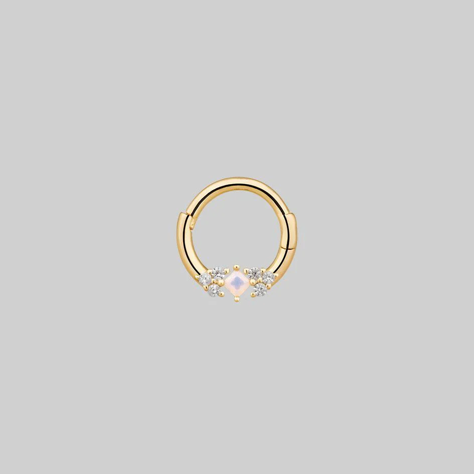 THIEF OF JOY. Opal Gold Clicker Ring - Septum - Image 2