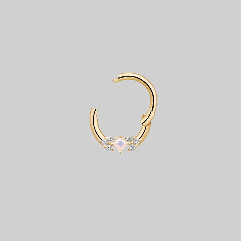 THIEF OF JOY. Opal Gold Clicker Ring - Septum - Image 3