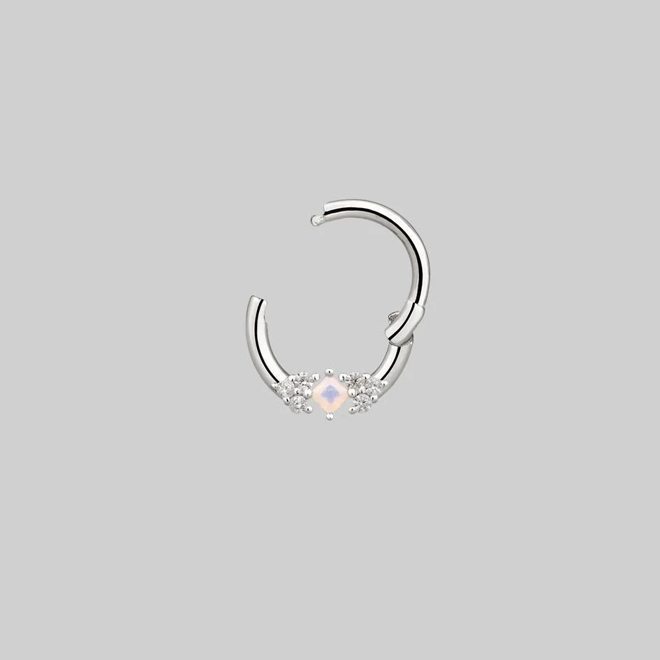 THIEF OF JOY. Opal Silver Clicker Ring - Septum - Image 3