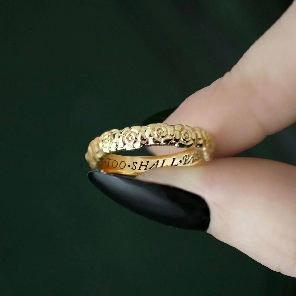 This Too Shall Pass Posie Ring - Gold - Image 3