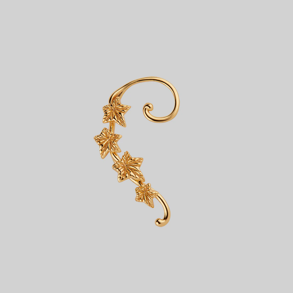 THORA. Climbing Ivy Ear Stud - Gold - Image 3