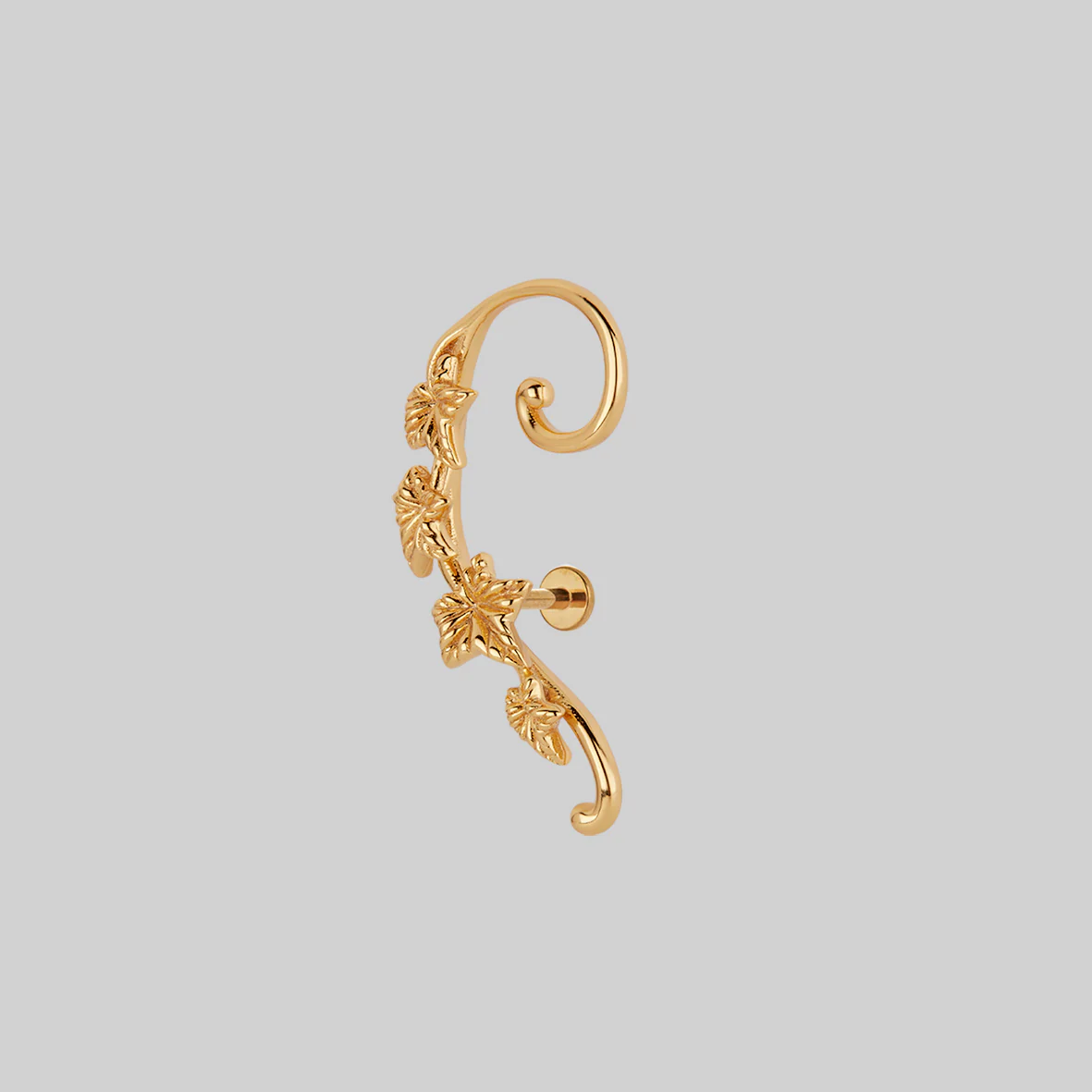 THORA. Climbing Ivy Ear Stud - Gold - Image 5