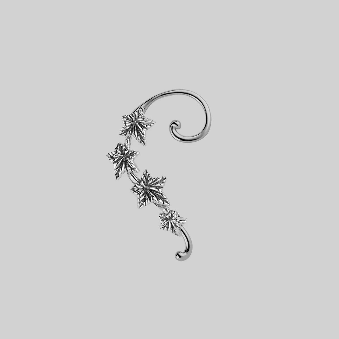 THORA. Climbing Ivy Ear Stud - Silver - Image 3