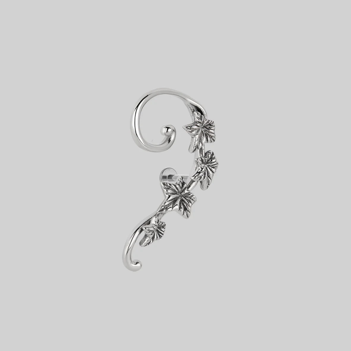 THORA. Climbing Ivy Ear Stud - Silver - Image 4