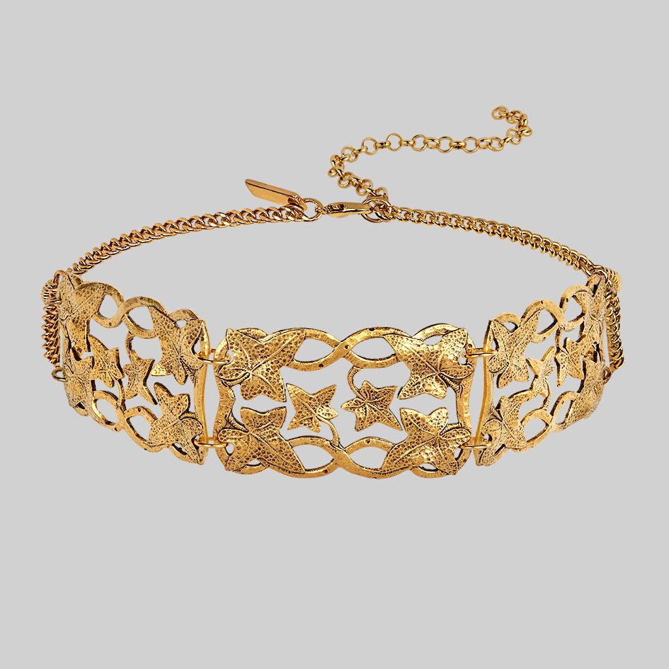 THORA. Climbing Ivy Wide Choker - Gold - Image 2