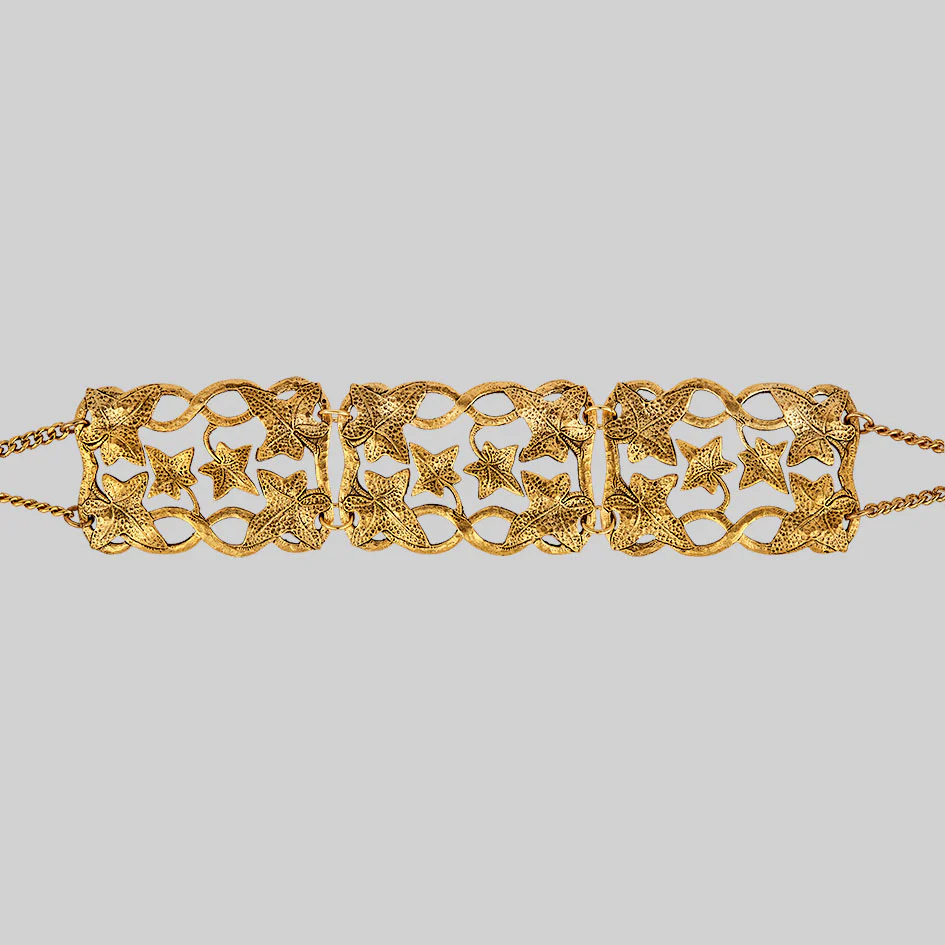 THORA. Climbing Ivy Wide Choker - Gold - Image 3
