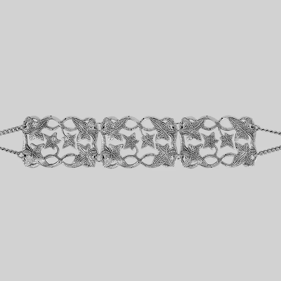THORA. Climbing Ivy Wide Choker - Silver - Image 2