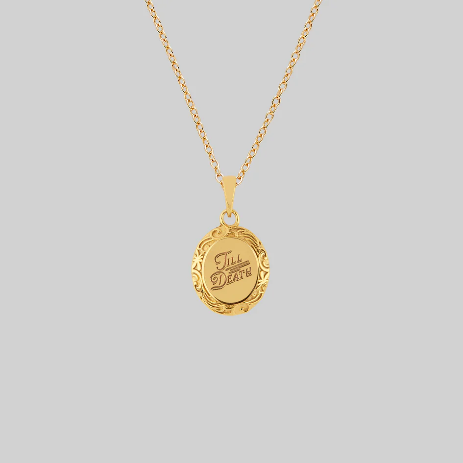 TILL DEATH™. Promise Medallion Pendant Necklace - Gold