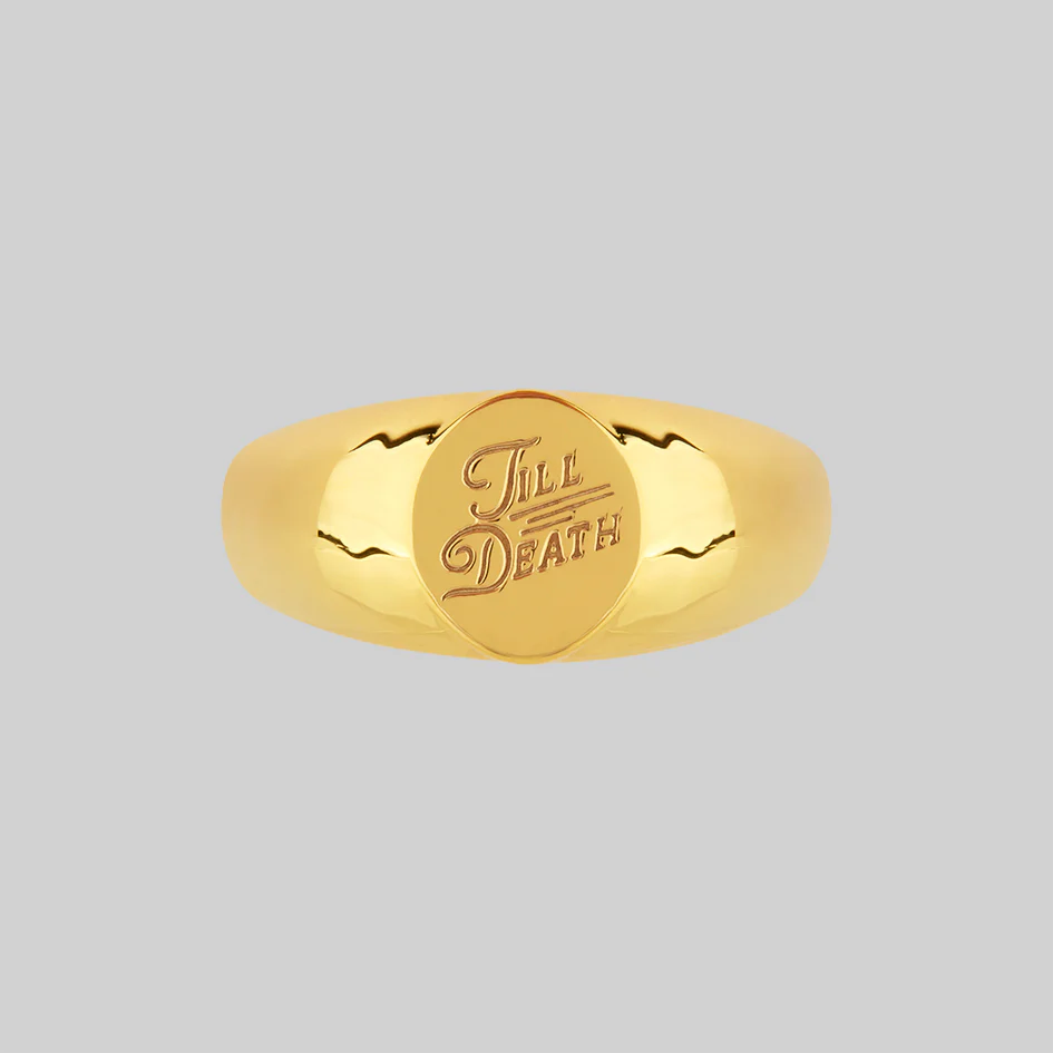 TILL DEATH™. Promise Signet Ring - Gold - Image 2