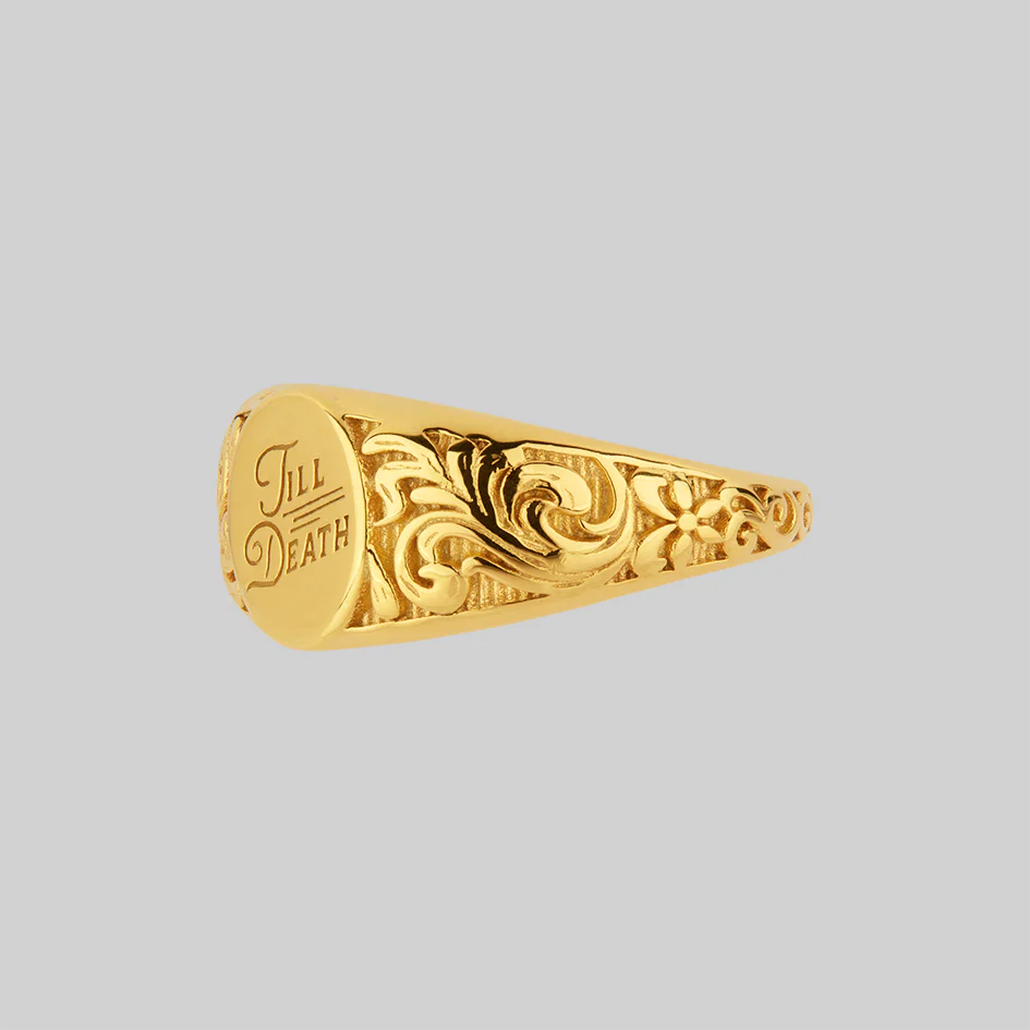 TILL DEATH™. Promise Signet Ring - Gold - Image 3