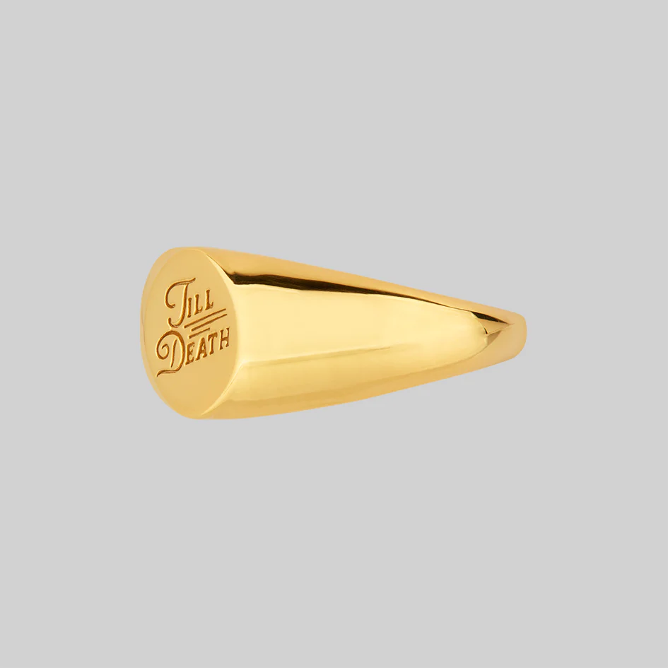 TILL DEATH™. Promise Signet Ring - Gold - Image 4