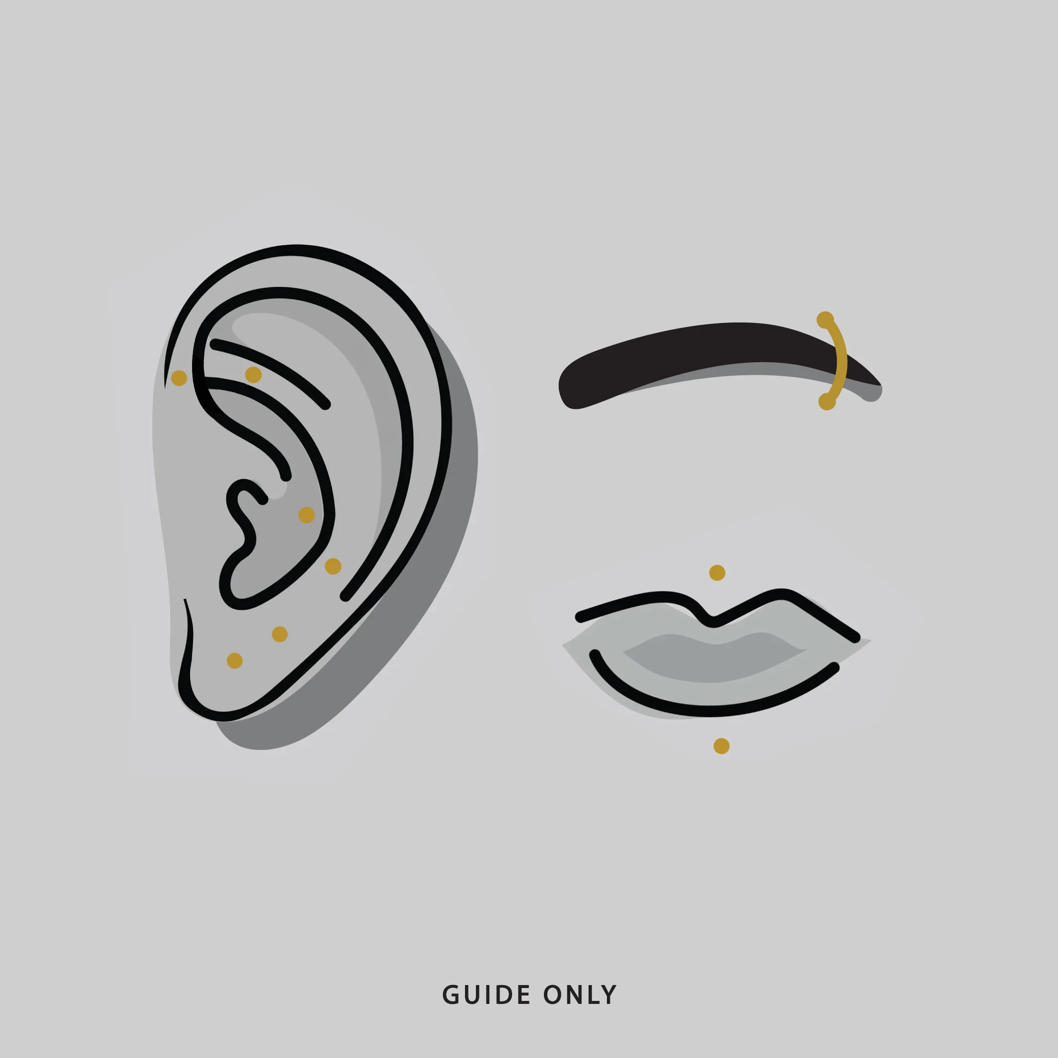 Titanium Curved Barbell - Gold - Image 3