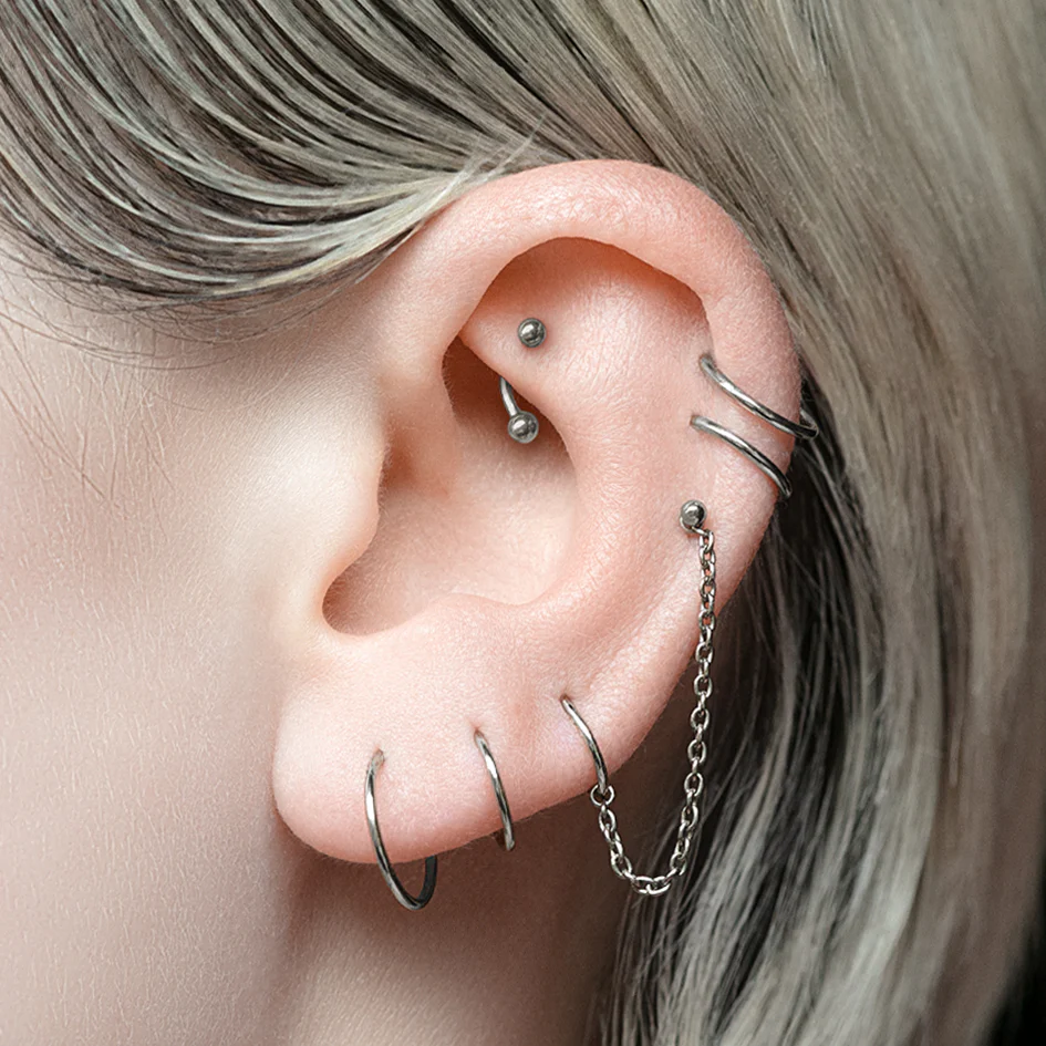 Titanium Curved Barbell - Silver - Image 2