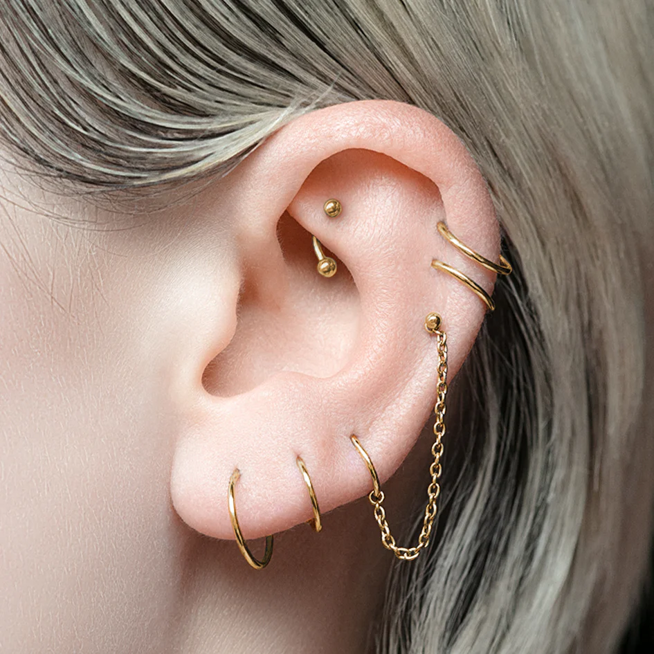 Titanium Piercing Chain - Gold