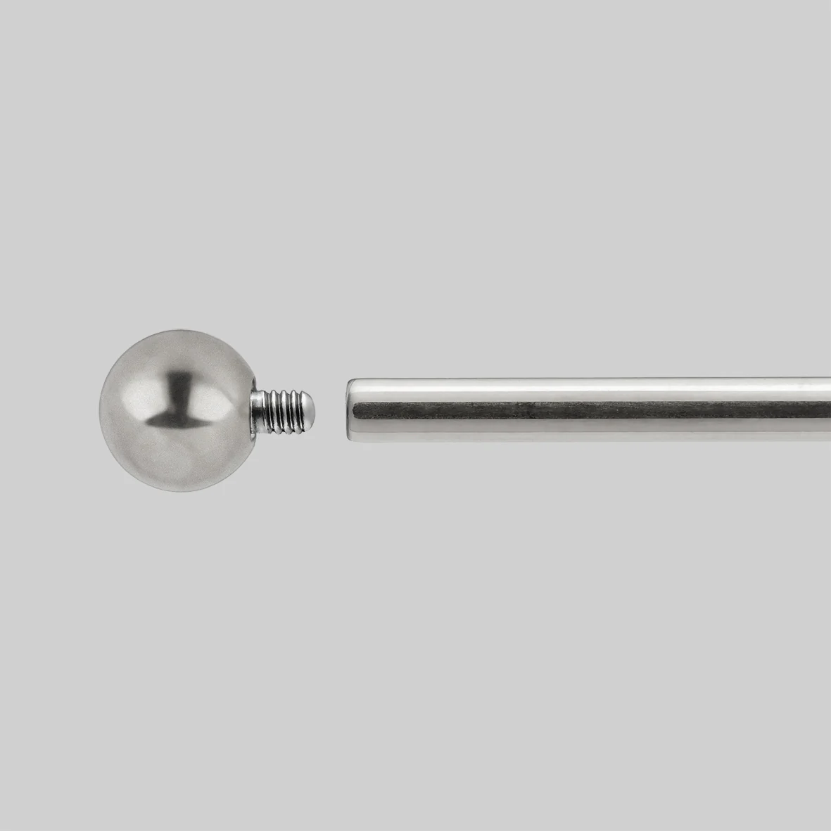 Titanium Straight Barbell - Silver - Image 4
