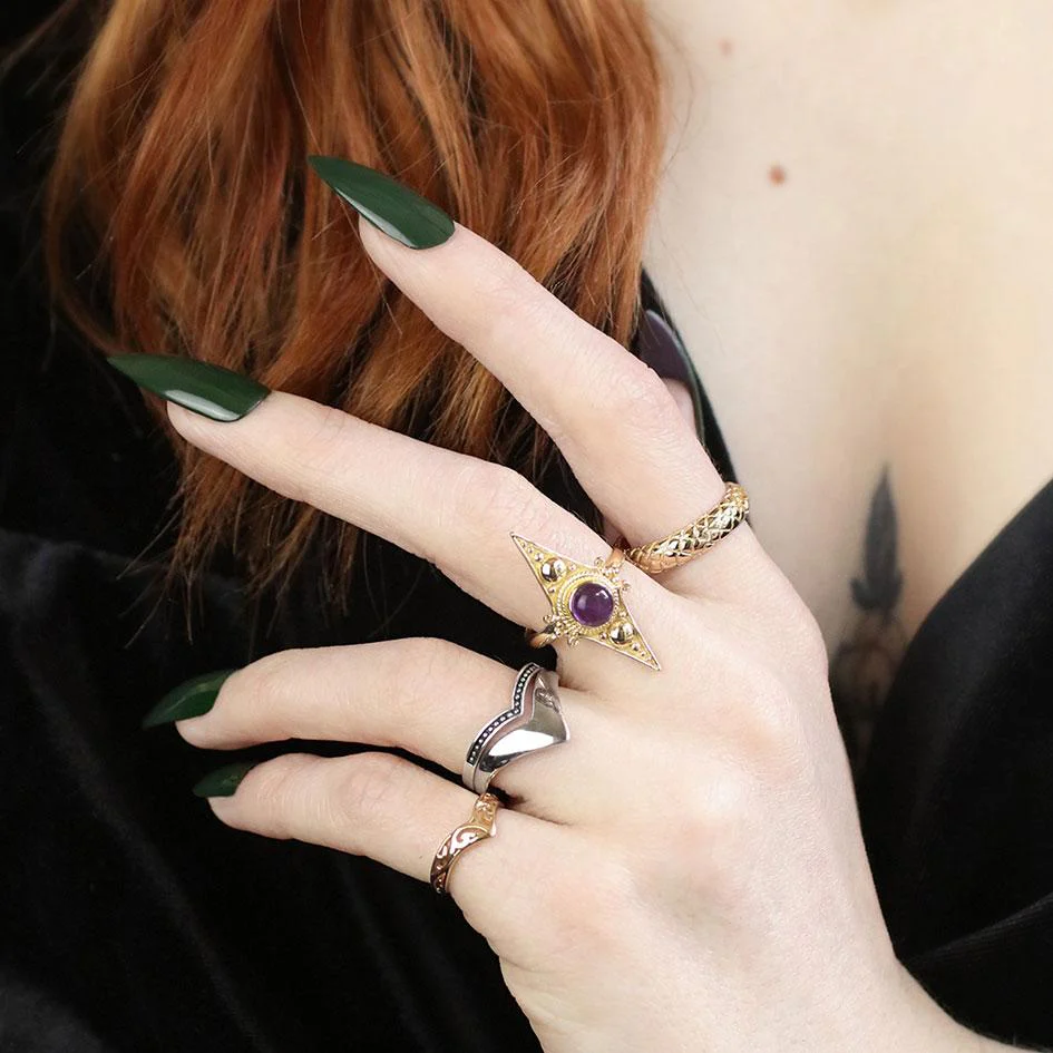 TRIBE. Gold Chevron Ring - Image 2