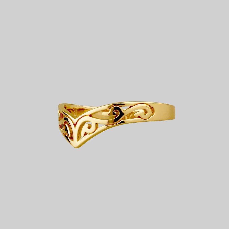 TRIBE. Gold Chevron Ring - Image 3