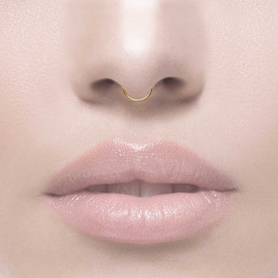 TUTSI EXTRA MINI. Gold Titanium Septum Clicker Ring - Image 7