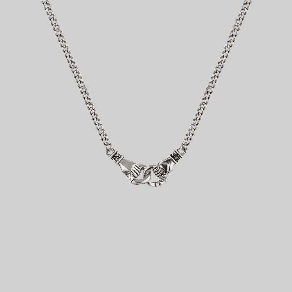 UNITY. Linking Hands Necklace - Silver - Image 2