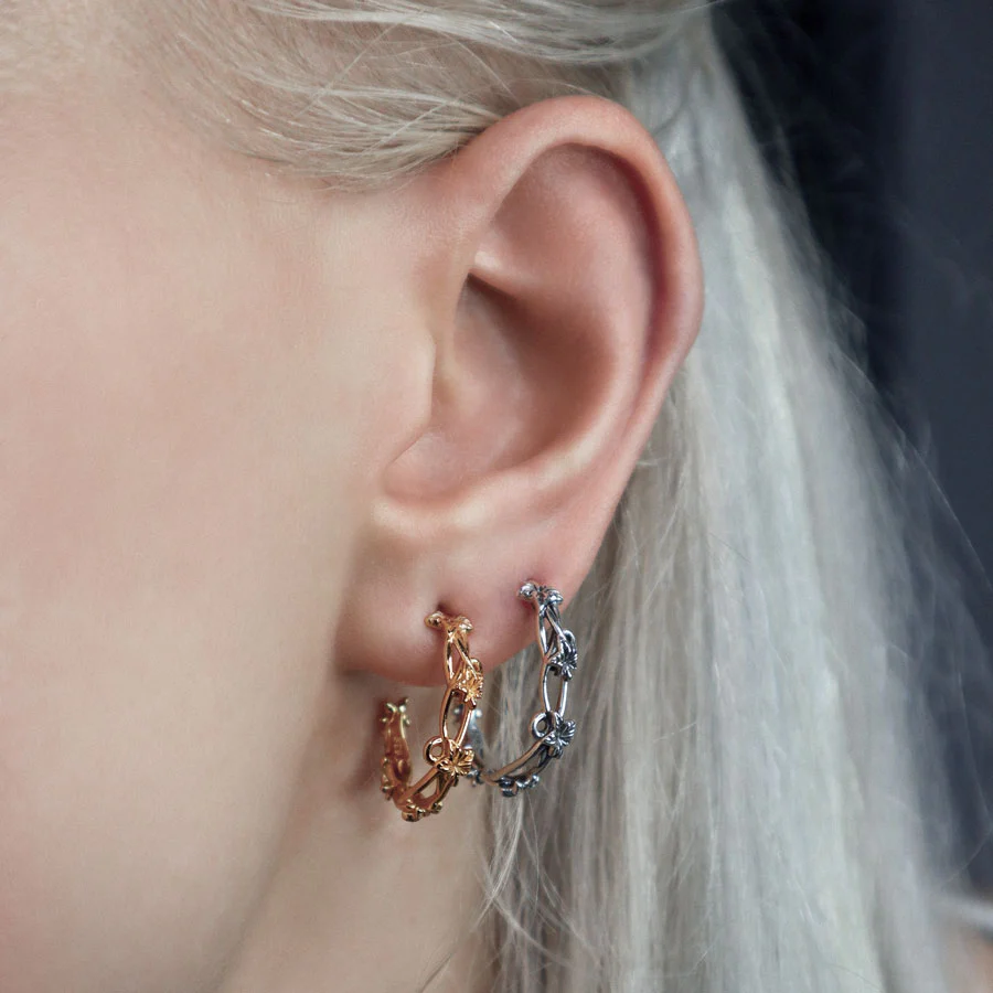 VALERIAN. Climbing Ivy Hoop Earrings - Gold