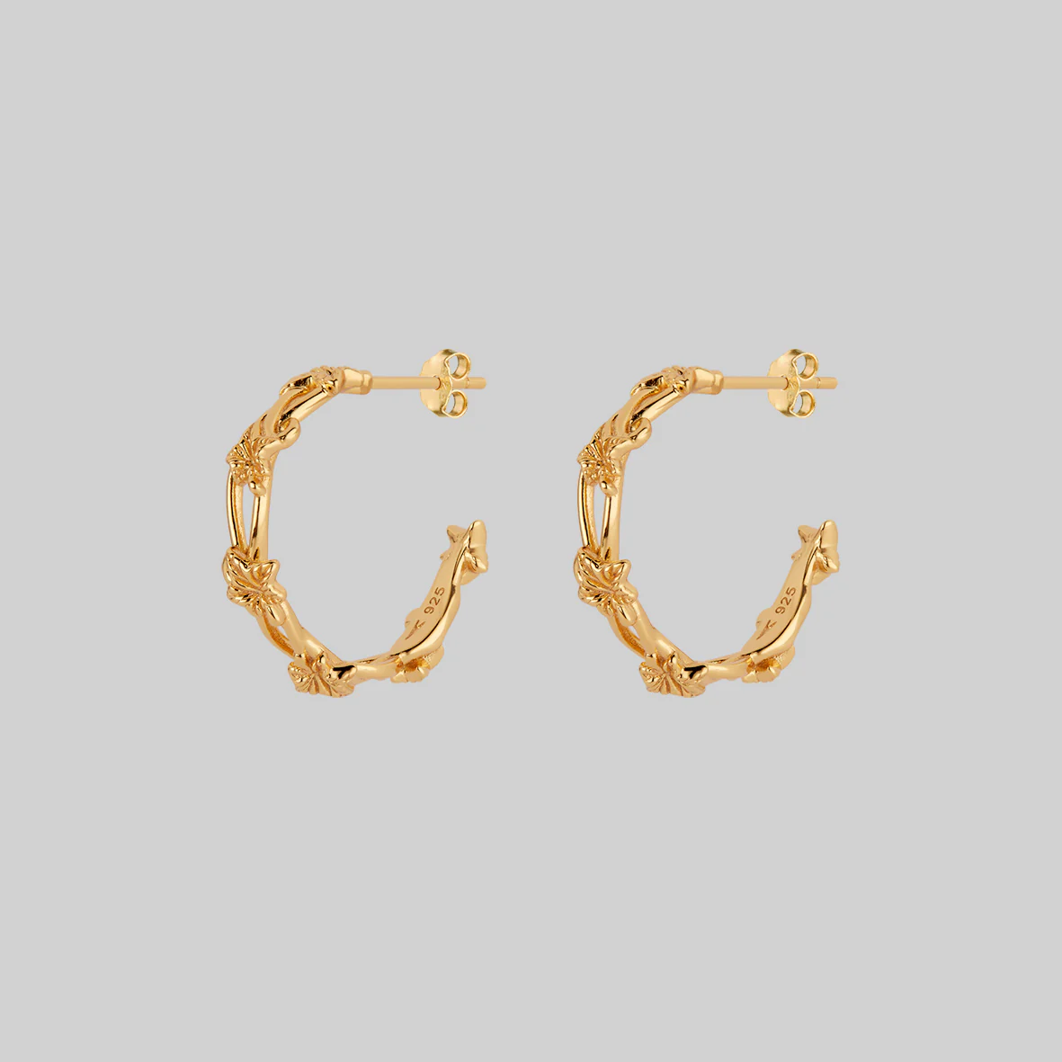 VALERIAN. Climbing Ivy Hoop Earrings - Gold - Image 2