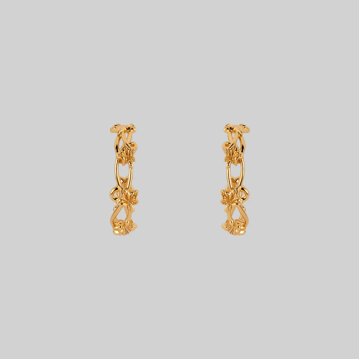 VALERIAN. Climbing Ivy Hoop Earrings - Gold - Image 3
