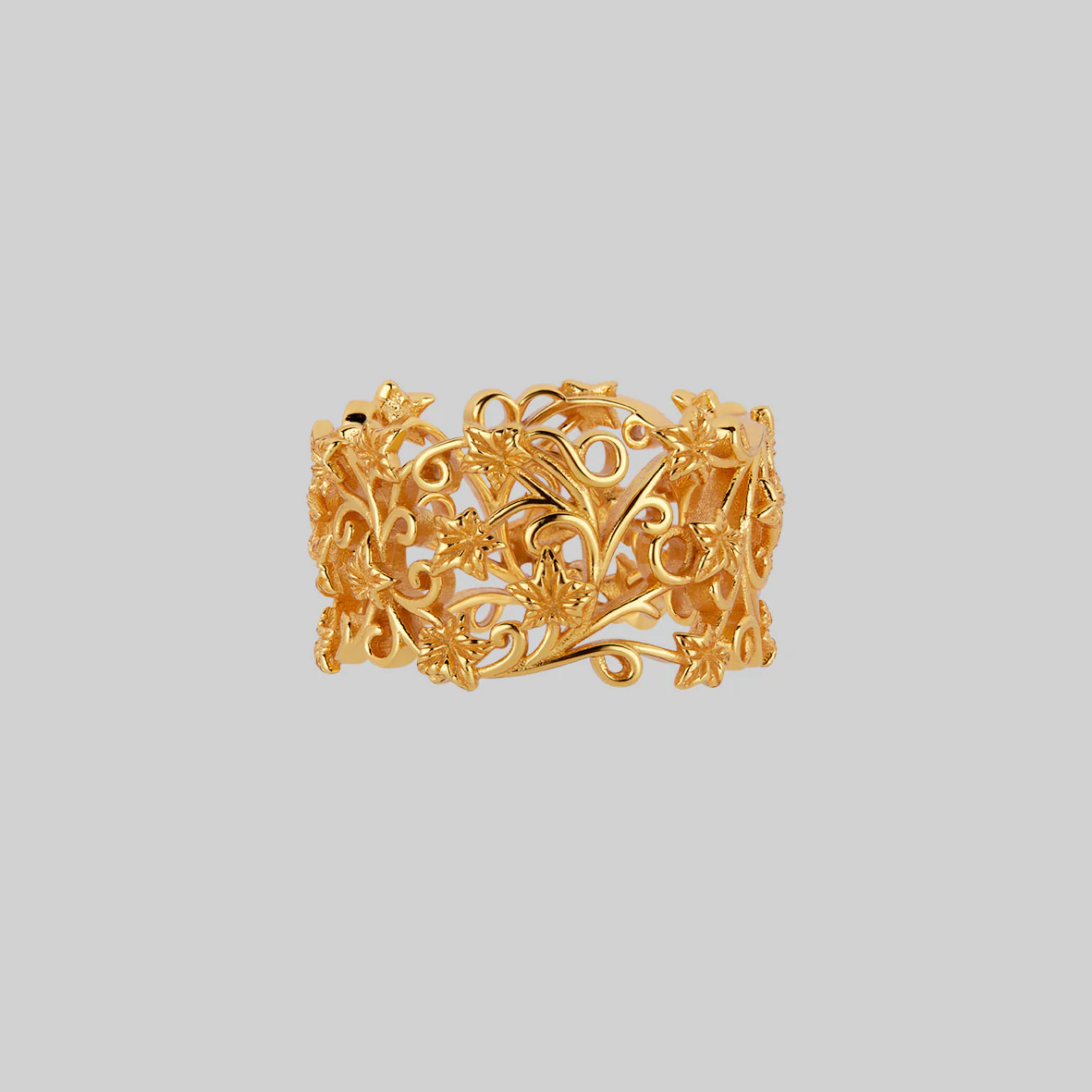 VALERIAN. Wide Ivy Garden Band Ring - Gold - Image 2