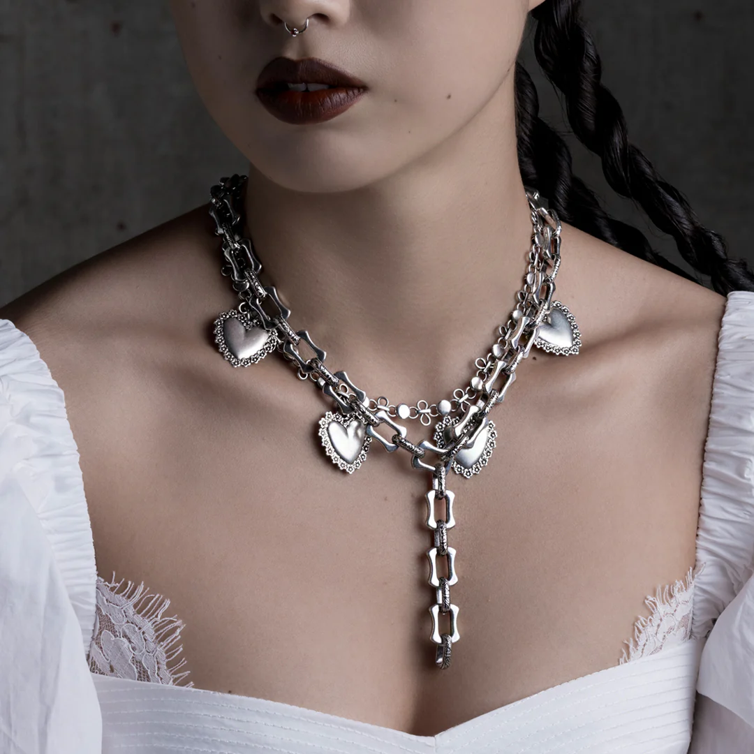 VANQUISH. Chunky Lariat Chain - Silver - Image 3