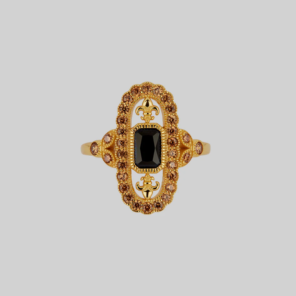 VANYA. Vampesque Black Onyx Ring - Gold - Image 2