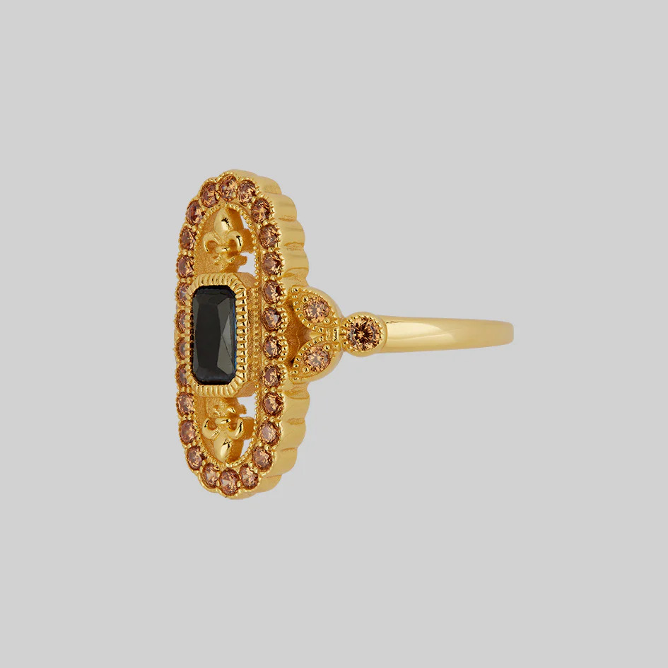 VANYA. Vampesque Black Onyx Ring - Gold - Image 3