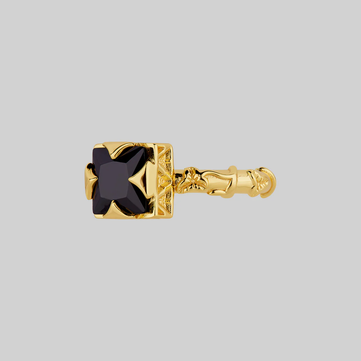 VAULT. Square Onyx & Ivy Ring - Gold - Image 4