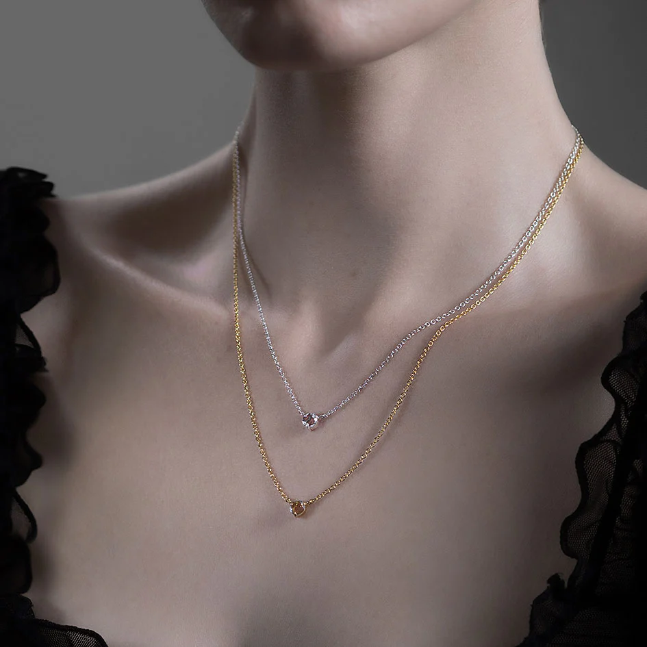VEIL. Gothic Trefoil Glass Necklace - Silver - Image 2