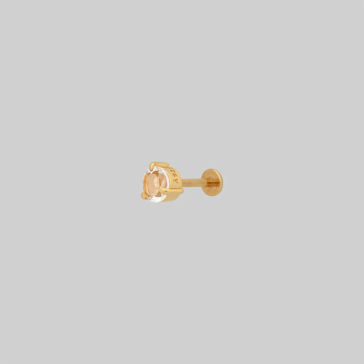 VEIL. Gothic Trefoil Glass Stud Earring - Gold - Image 2