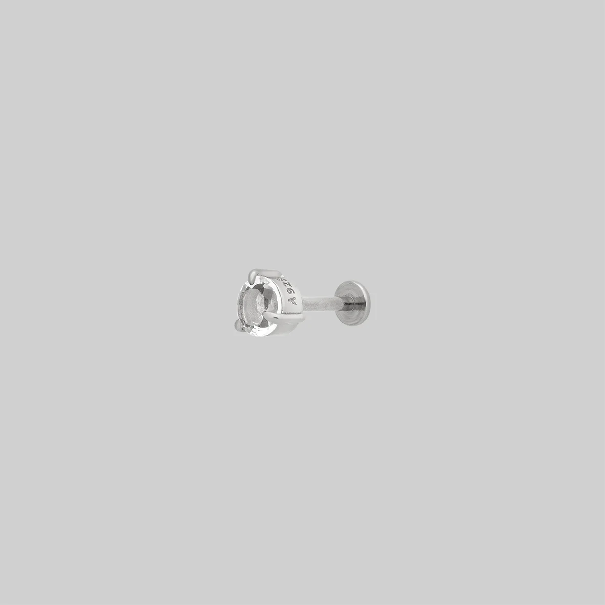 VEIL. Gothic Trefoil Glass Stud Earring - Silver - Image 2