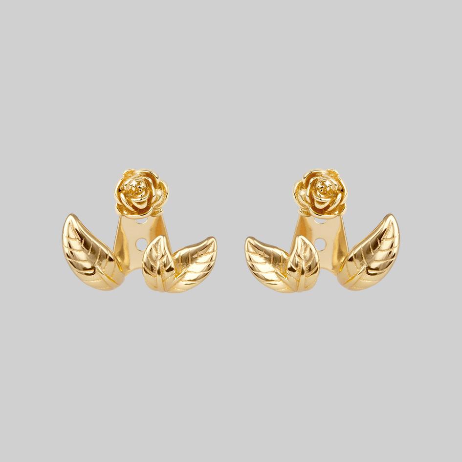 VERDURS. Rose & Foliage Earrings - Gold - Image 3