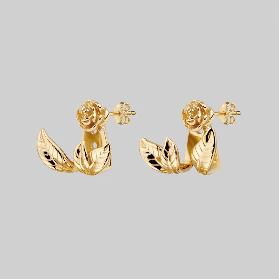 VERDURS. Rose & Foliage Earrings - Gold - Image 4