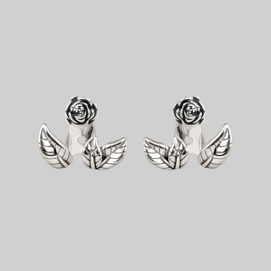 VERDURS. Rose & Foliage Earrings - Silver - Image 3