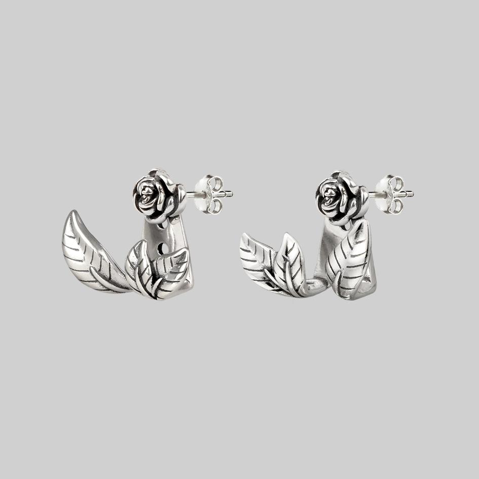 VERDURS. Rose & Foliage Earrings - Silver - Image 4