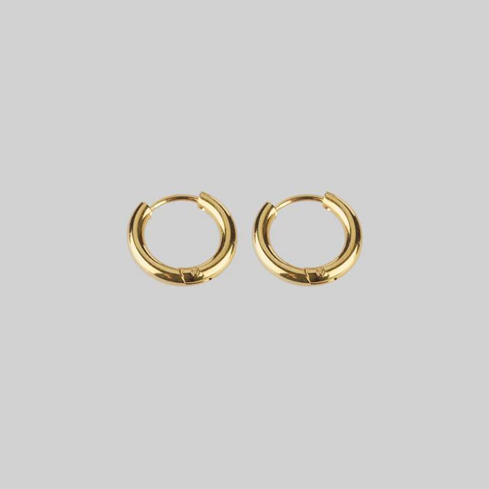 VITA. Hinge Huggie Hoop Earrings - Gold - Image 3
