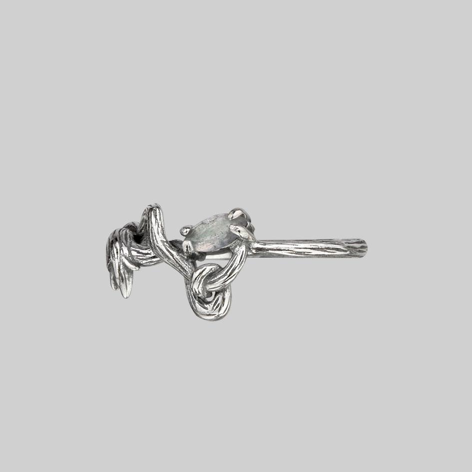 WEEPING WILLOW. Labradorite Branch Ring - Silver - Image 3