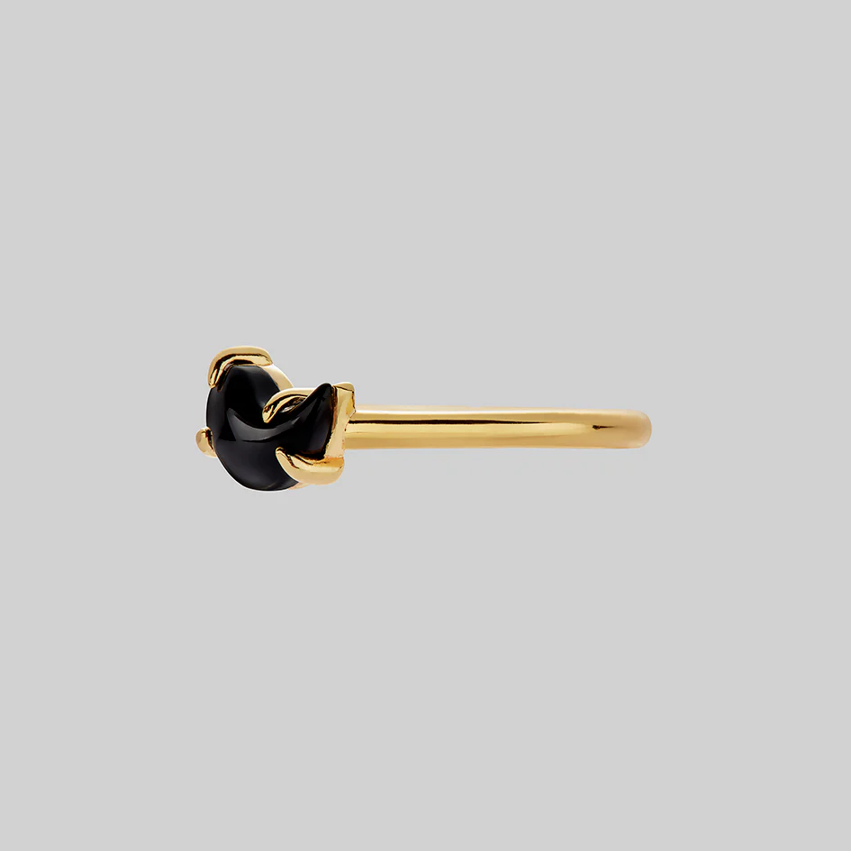 Yin & Yang Gemstone Rings - Gold - Image 6