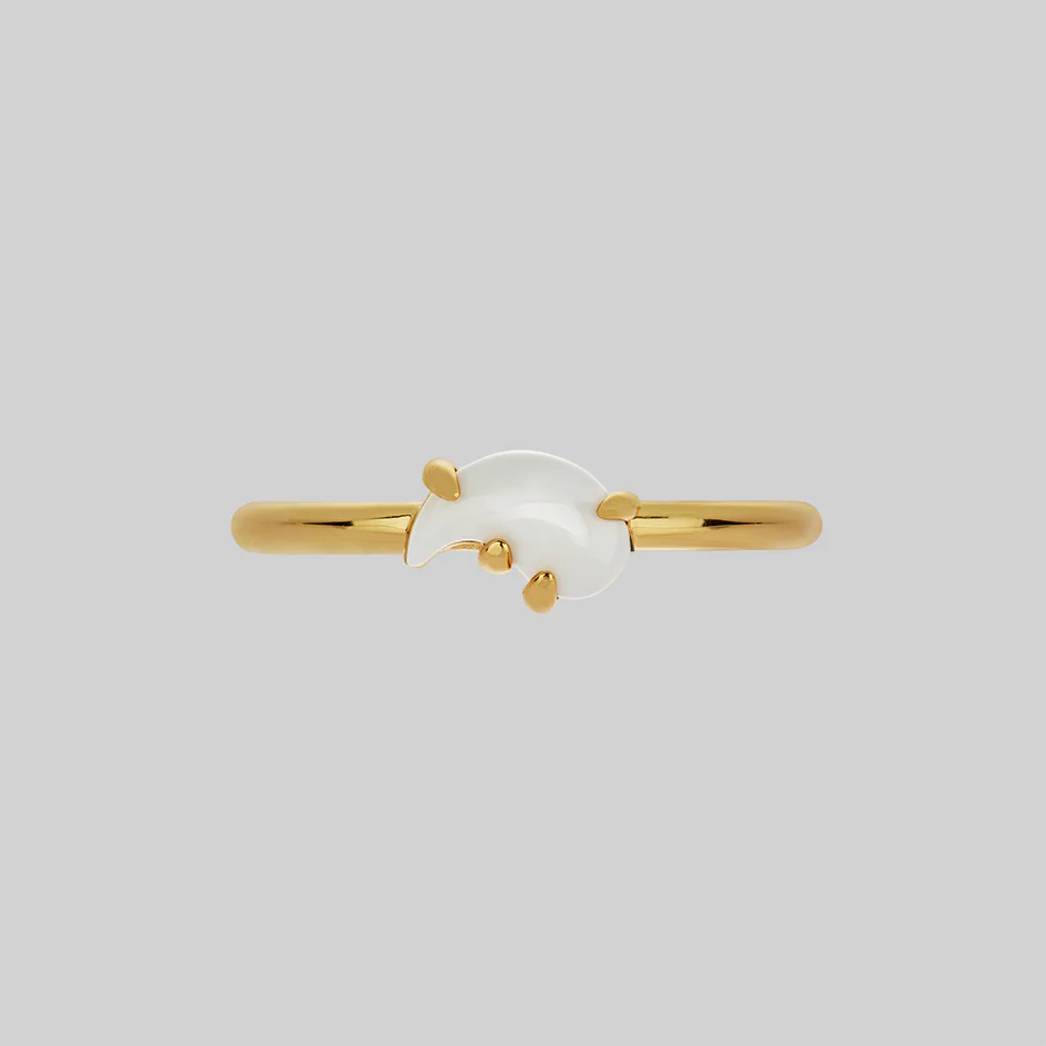 Yin & Yang Gemstone Rings - Gold - Image 7