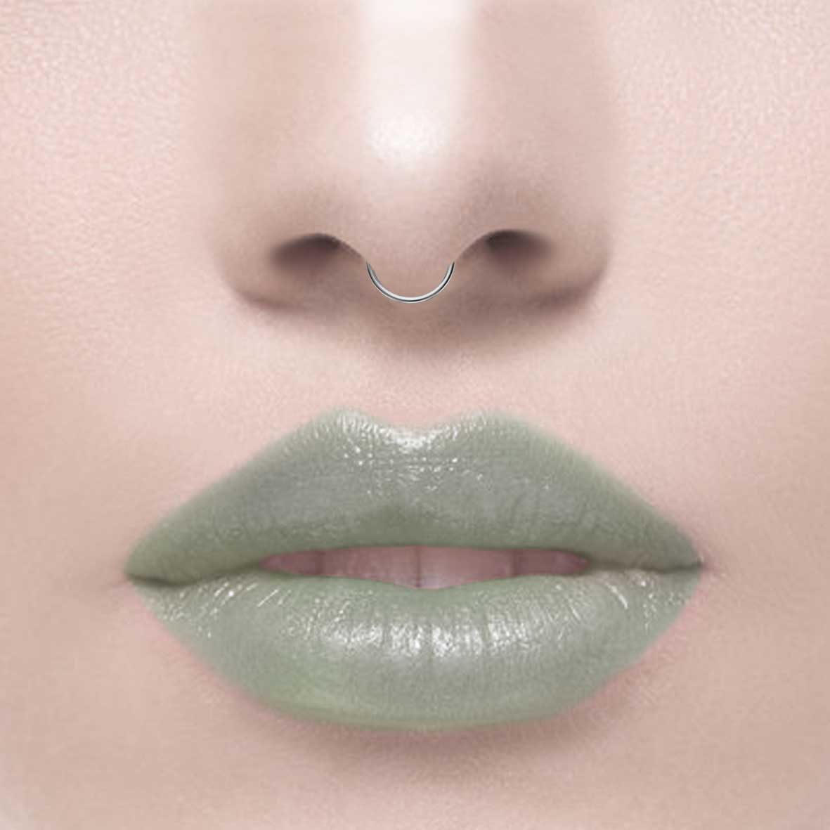 ZEN EXTRA MINI. Silver Titanium Septum Clicker Ring - Image 4